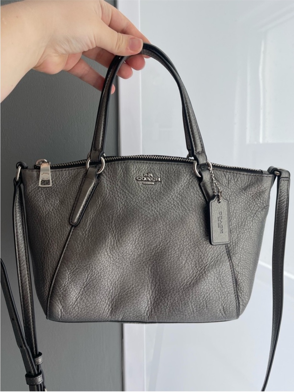 Grey coach purse